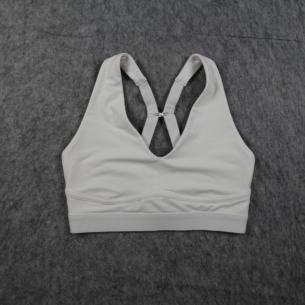 Fabletics Bra Women Medium White All Day Every Day Low Impact VNeck Adjustable